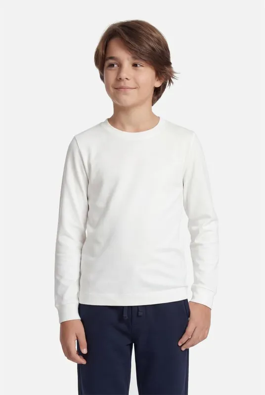 Camiseta Manga Longa Infantil Malha Danubio Off White - 6