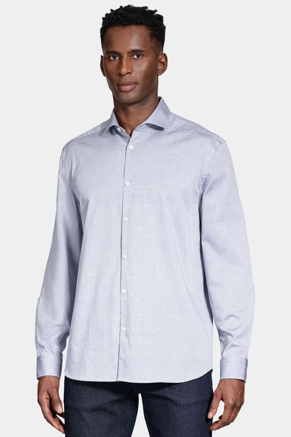 Camisa Manga Longa Pinpoint Azul Escuro - GG