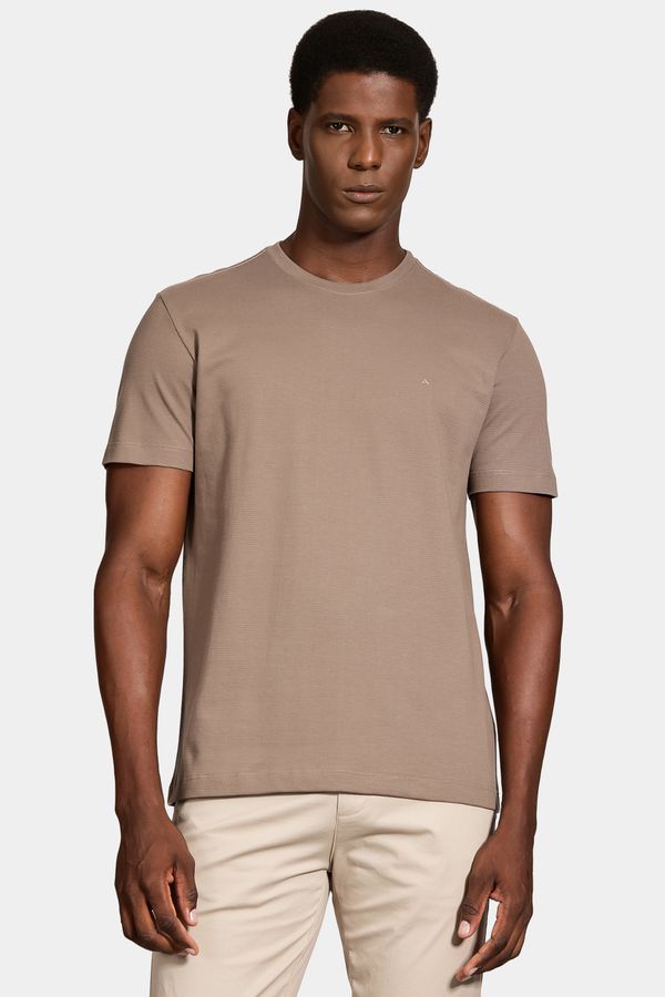 Camiseta Manga Curta Malha Quadrile Amendoa - G