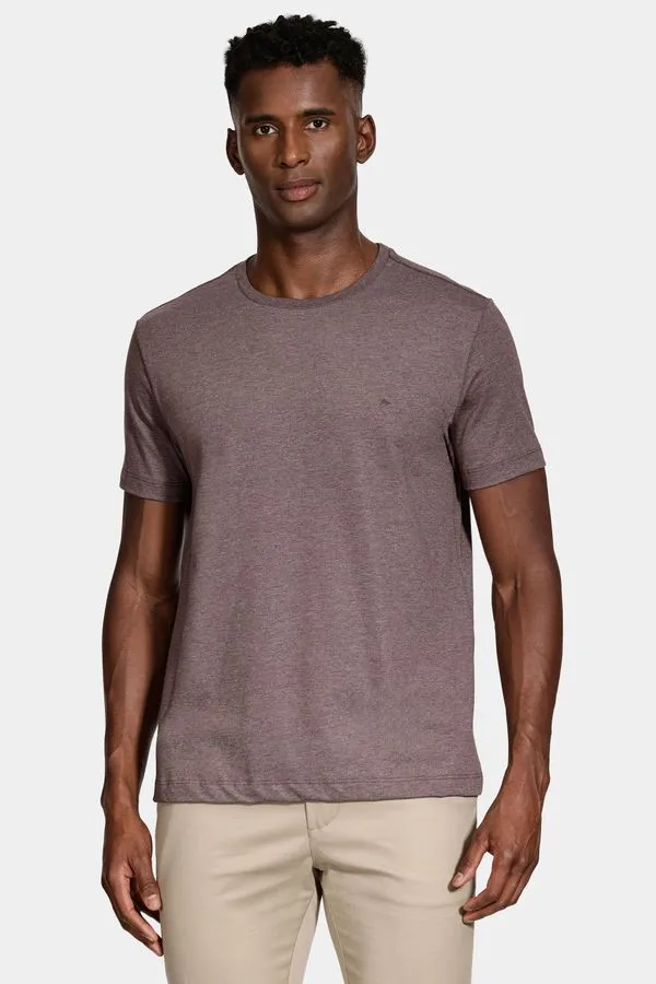 Camiseta Manga Curta Mescla Cores Marrom - XXG