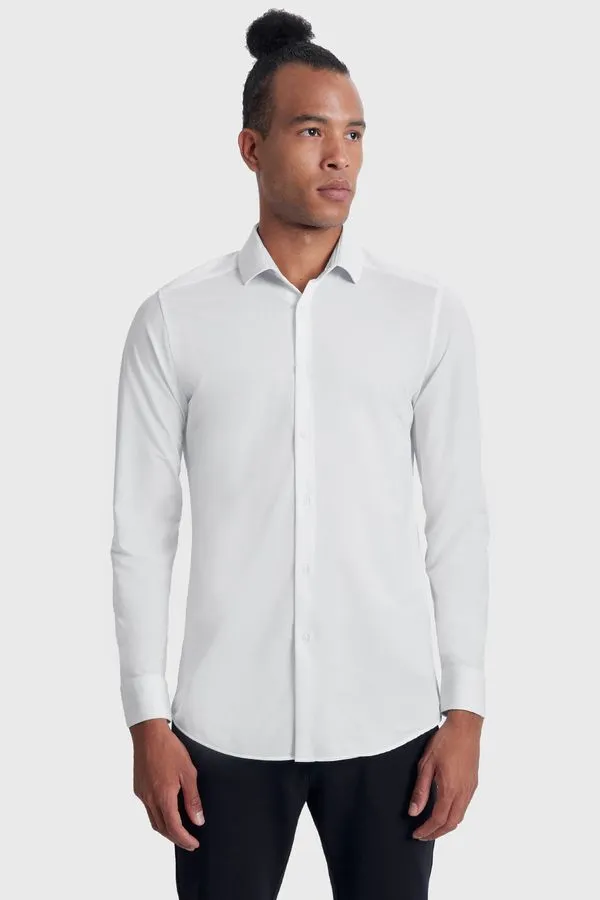 Camisa Manga Longa Slim em Malha Tech Branco - GG