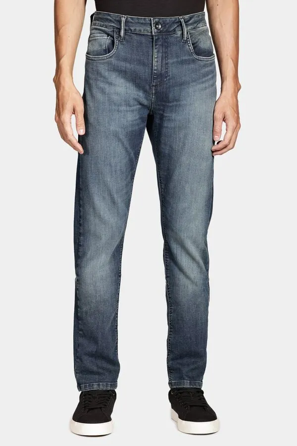 Calça Jeans Slim Travel Intense Blue Azul Escuro - 46