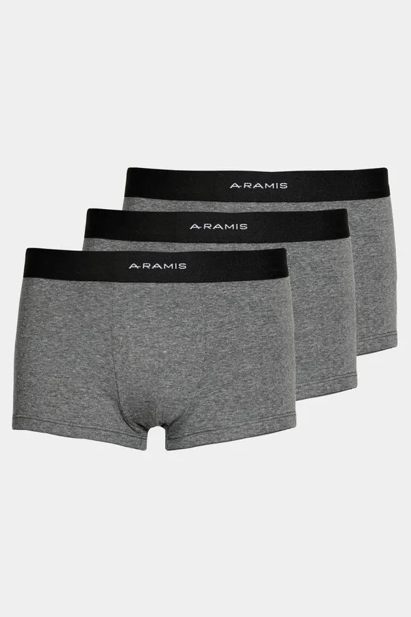 Kit 3 Cuecas Boxer Curta Cotton Cinza Mescla - GG