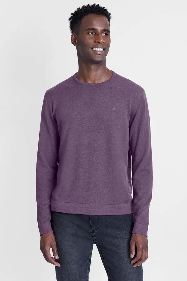 Tricot Gola Careca Manga Longa Lilas - XGG