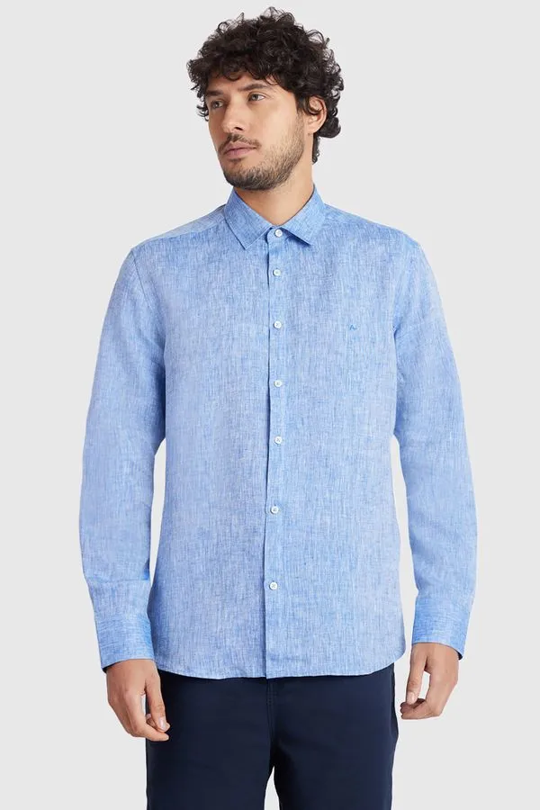 Camisa Manga Longa Slim em Linho Irlandês Royal - M
