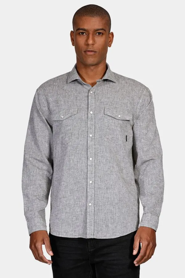 Camisa Manga Longa Regular Linho Misto Surat Verde Militar - XXG