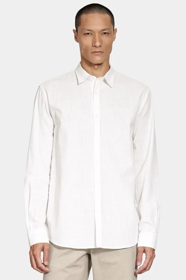 Camisa Manga Longa Slim Flamê Branco - XGG