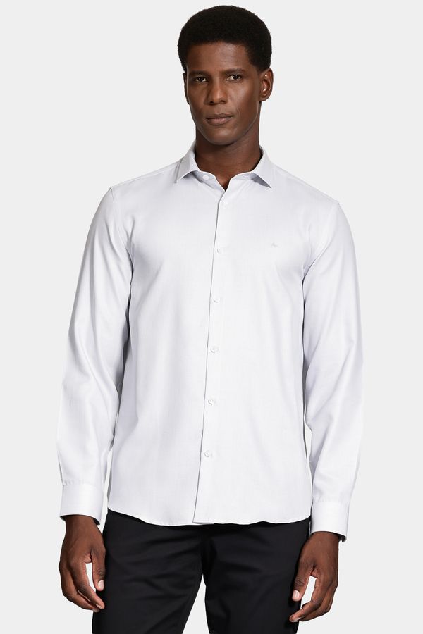 Camisa Manga Longa Regular Tricoline Maquineta Mix Cinza - G