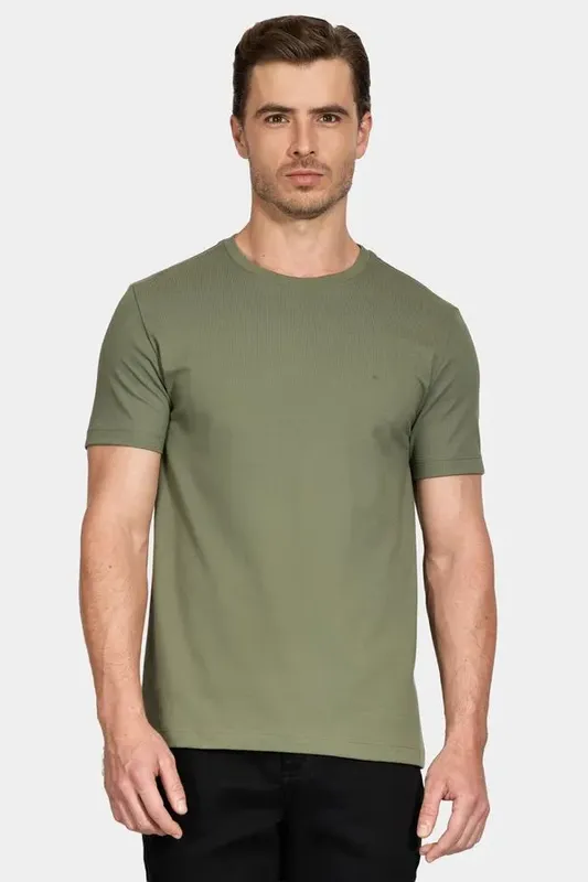 Camiseta Manga Curta Piquet Peruano Verde Floresta 115 - M