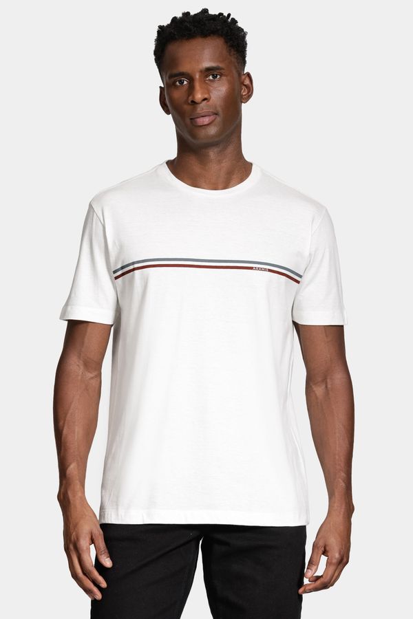 Camiseta Manga Curta Silk Listras Off White - XXG
