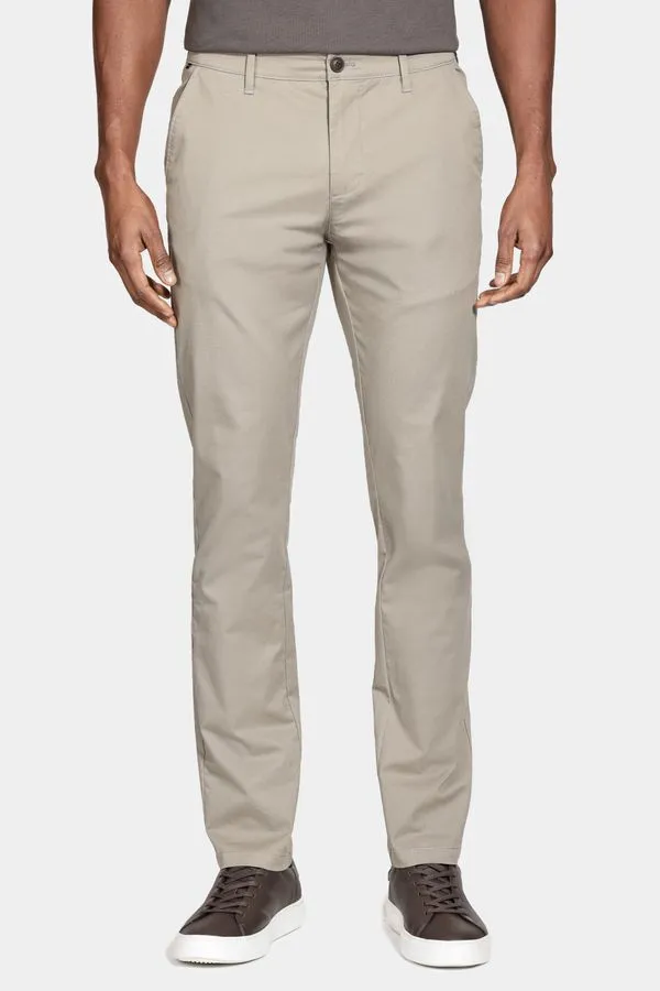 Calça Chino Algodão Premium Básica Cinza Rato - 48