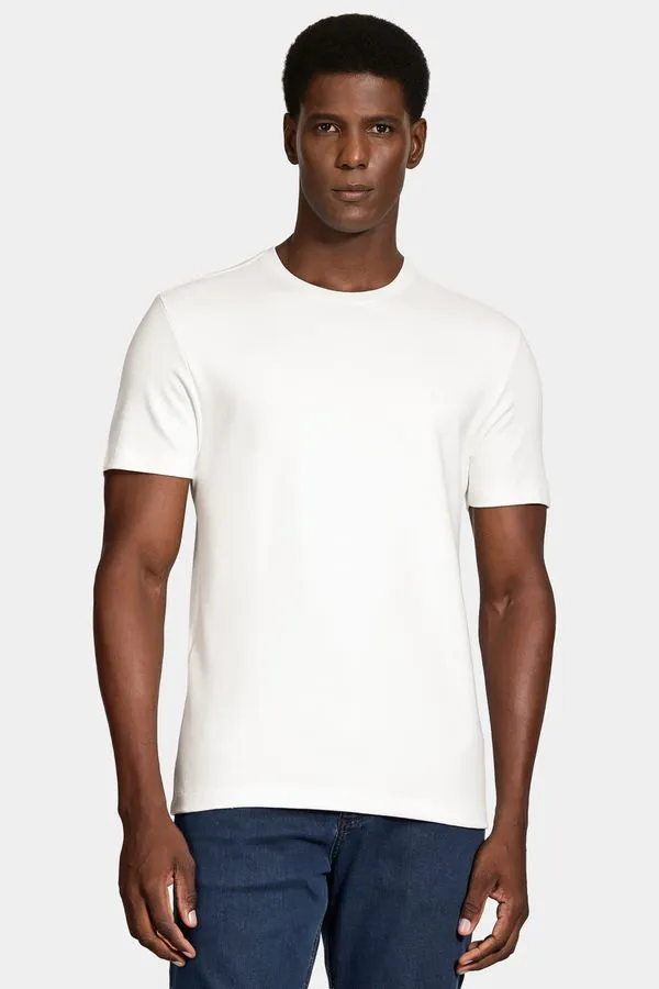 Camiseta Manga Curta Suedine Mini Off White - M