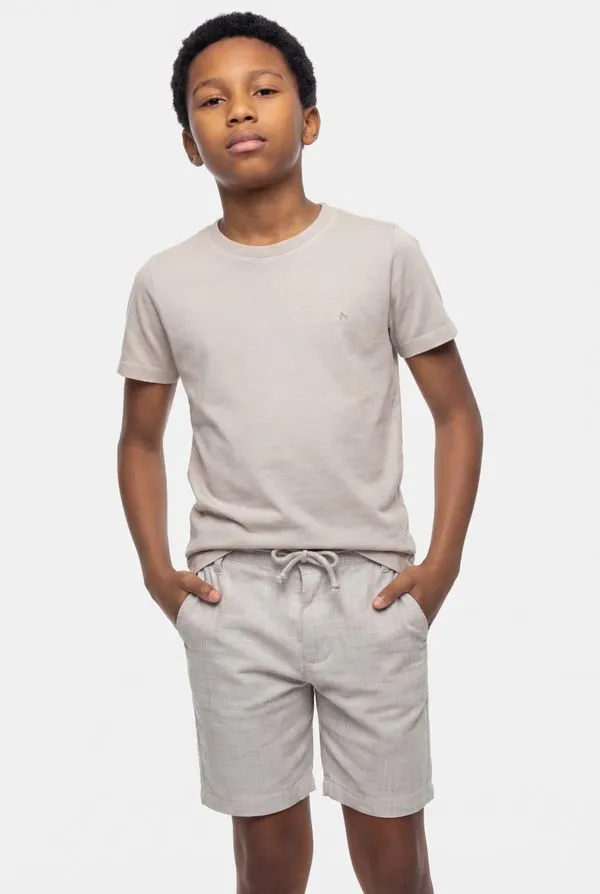 Camiseta Manga Curta Infantil Piquet Estonada Bege - PP
