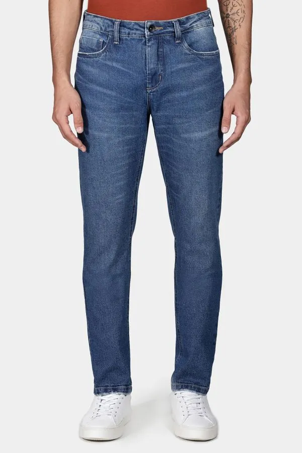Calça Jeans Slim Azul Médio - 42