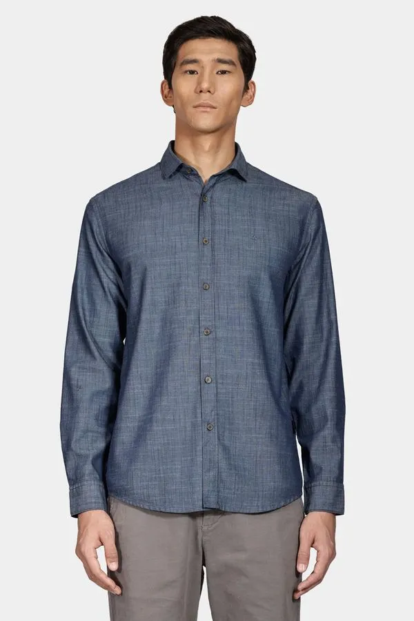 Camisa Manga Longa Denim Like Azul Jeans - P