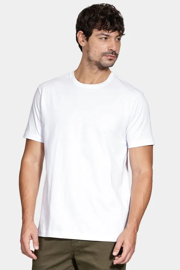 Camiseta Manga Curta Basica Branco - GG