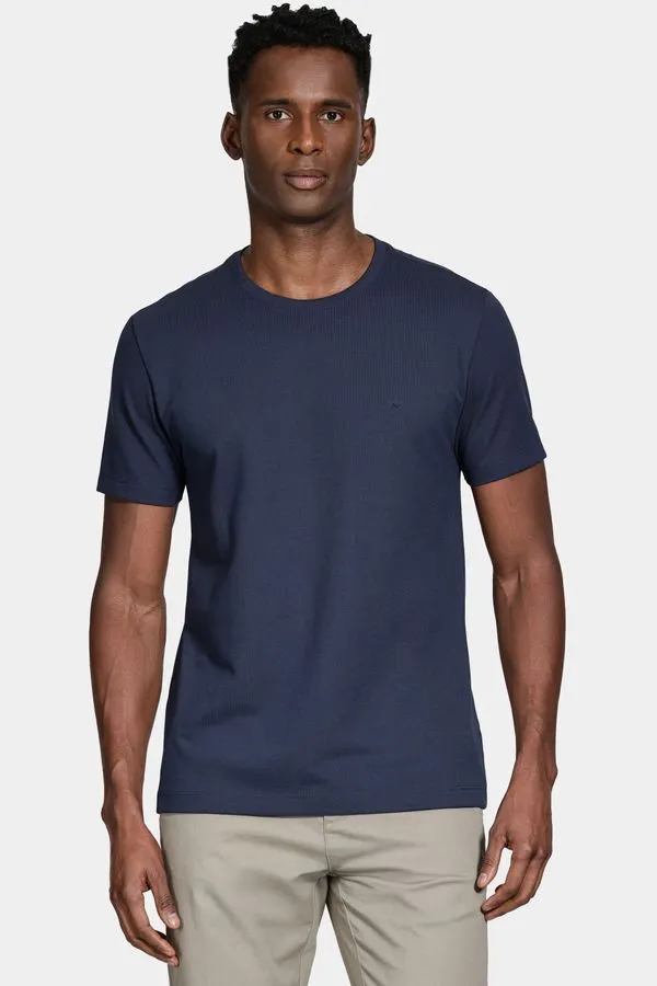 Camiseta Manga Curta Piquet Peruano Marinho - GG