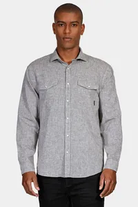 Camisa Manga Longa Regular Linho Misto Surat Verde Militar - GG