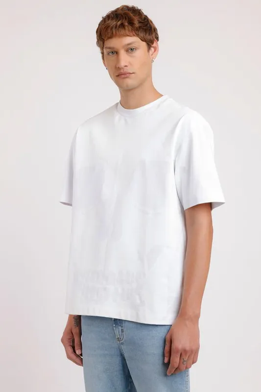 Camiseta Over Caveira Estourada Branco - G