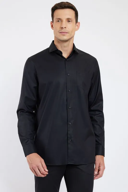 Camisa Regular Sarja Pima Fio 70 Preto - P