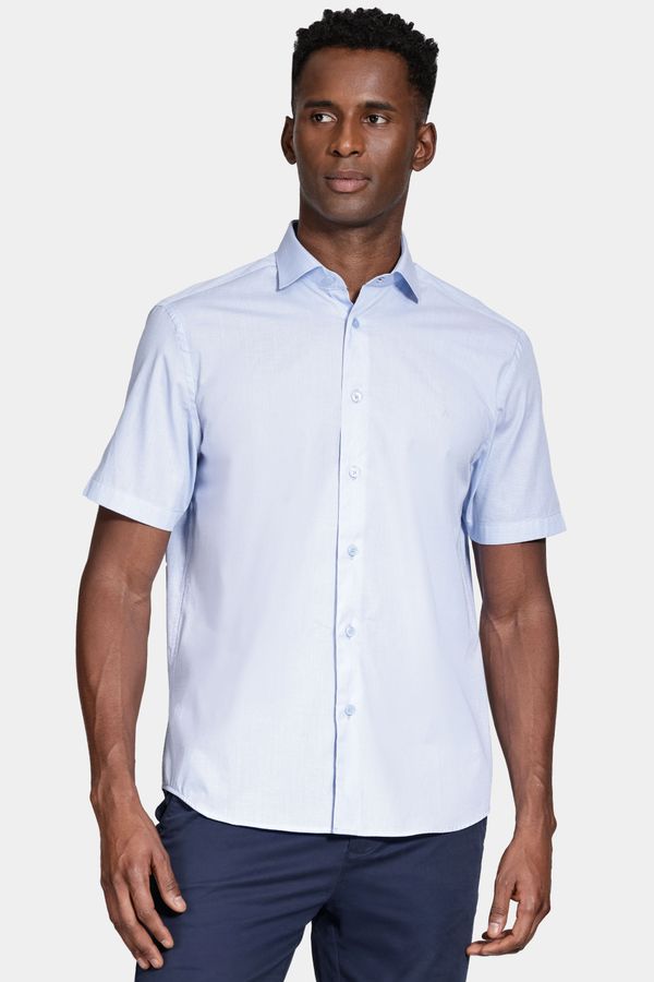 Camisa Manga Curta Algodão Regular Azul Claro - P