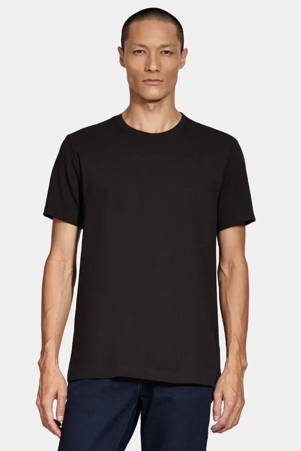 Camiseta Manga Curta Piquet Peruano Preto - G