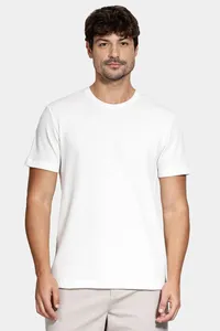 Camiseta Manga Curta Canelado Vegas Off White - P