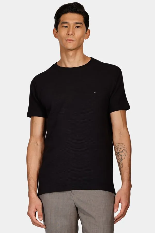 Camiseta Suedine Canelado Liso Aramis Preto - XGG