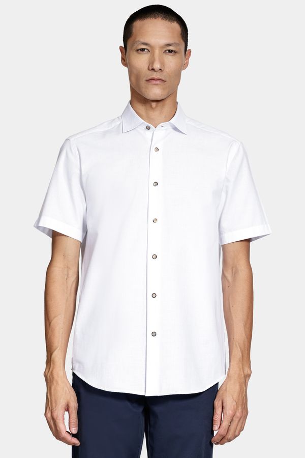 Camisa Manga Curta Slim Algodão Flame Soft Branco - P