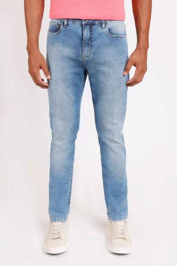 Calça Jeans Slim Azul Claro - 44