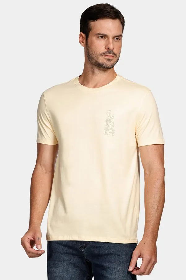 Camiseta Aramis Espelhado Outline Amarelo Dente Leão - M