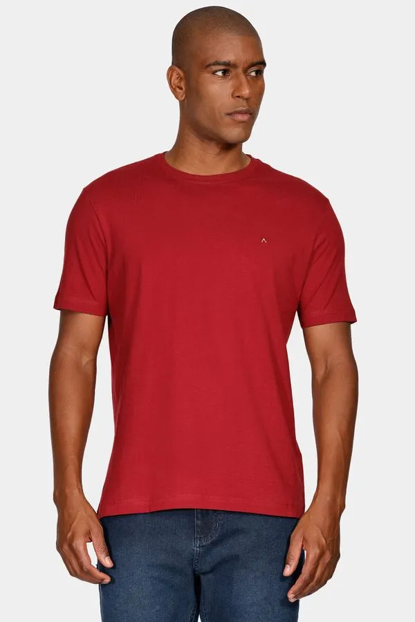 Camiseta Manga Curta Bordado Bordeaux - P
