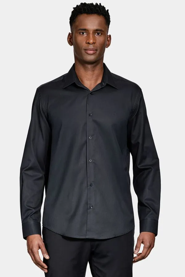 Camisa Regular Fio 100 Egípcio Preto - M