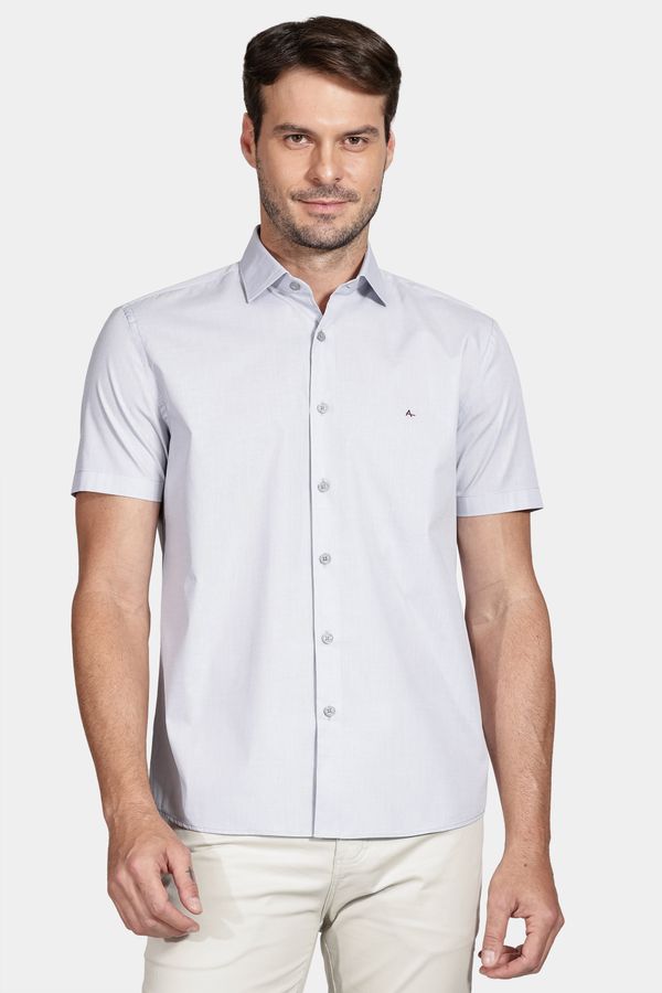 Camisa Regular Fio a Fio Cinza Claro - GG