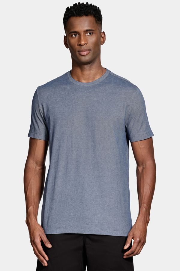 Camiseta Manga Curta Piquet Binado Azul Neblina - M