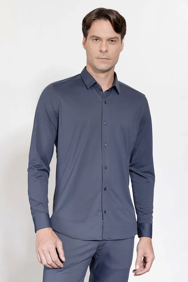 Camisa Manga Longa Classic Everyday Azul Marinho - G