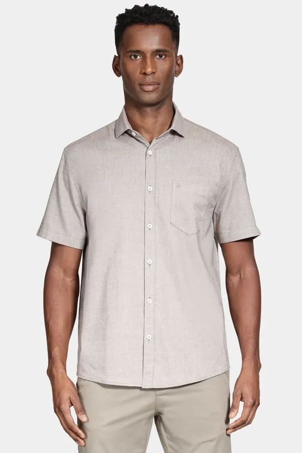 Camisa Manga Curta Algodão Natural - XGG