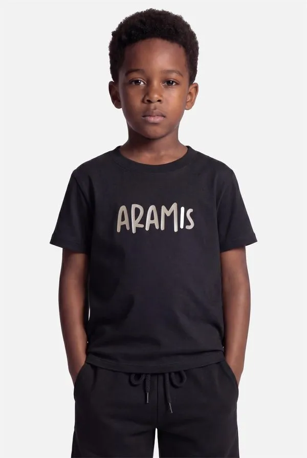 Camiseta Manga Curta Infantil Estampa Aramis Preto - 6