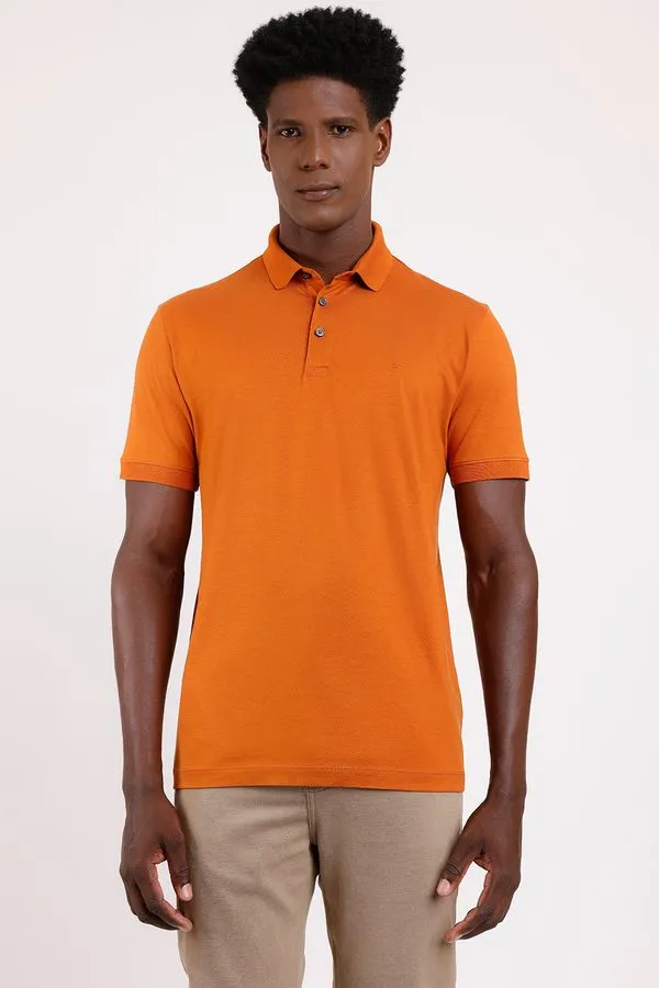 Polo Manga Curta Pima Surton Retilínea Caramelo Bourbon - XGG