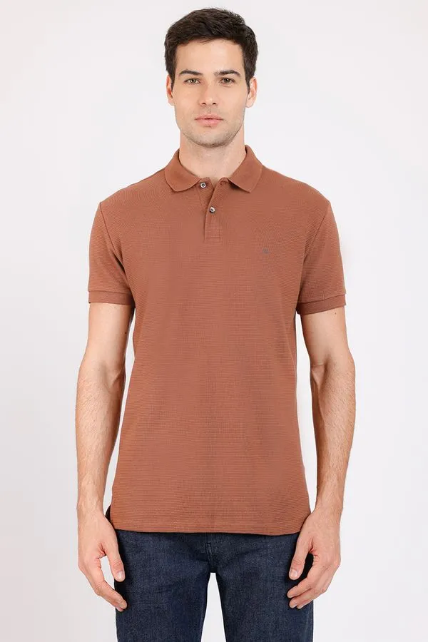 Polo Suedine Canelado Marrom Chocolate - G