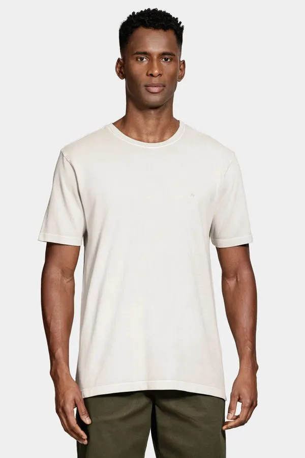Camiseta Manga Curta Piquet Lavado Bege - M