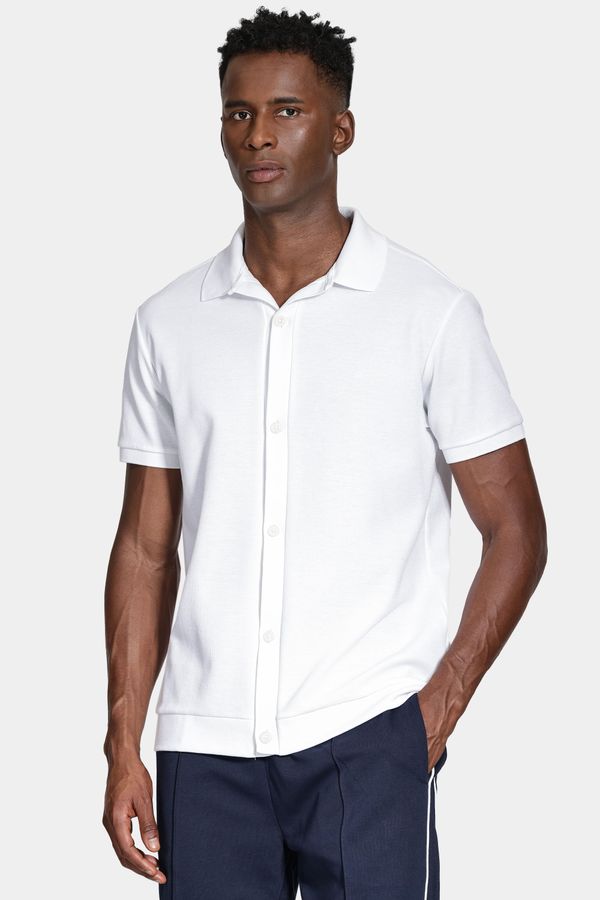 Camisa Manga Curta Interlock Com Textura Branco - XGG