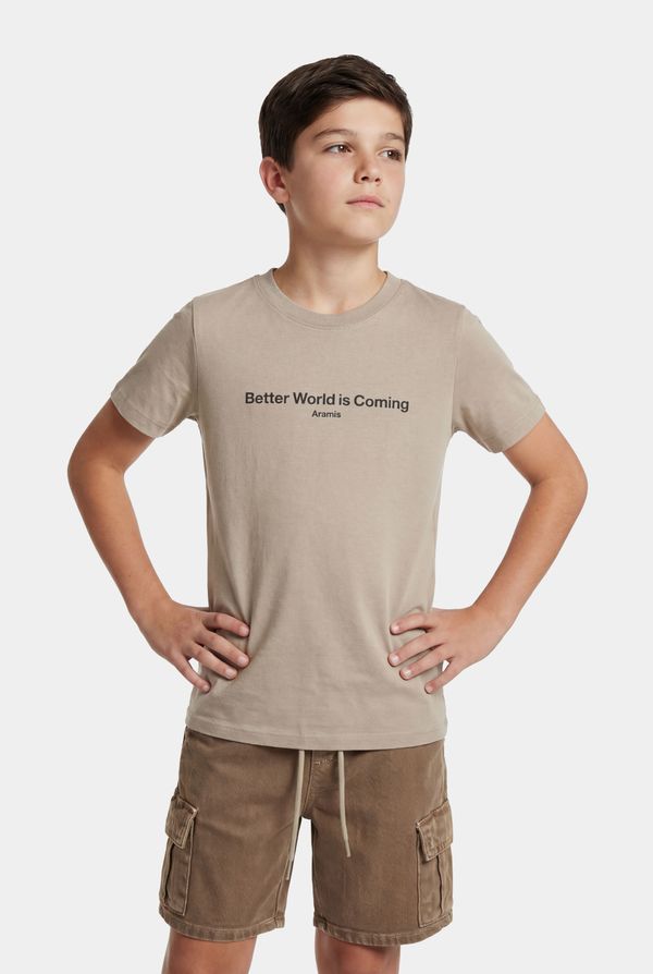 Camiseta Manga Curta Infantil Better World Is Coming Caqui 116 - 2