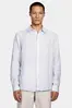 Camisa Manga Longa Slim em Linho Irlandês Azul Claro - G
