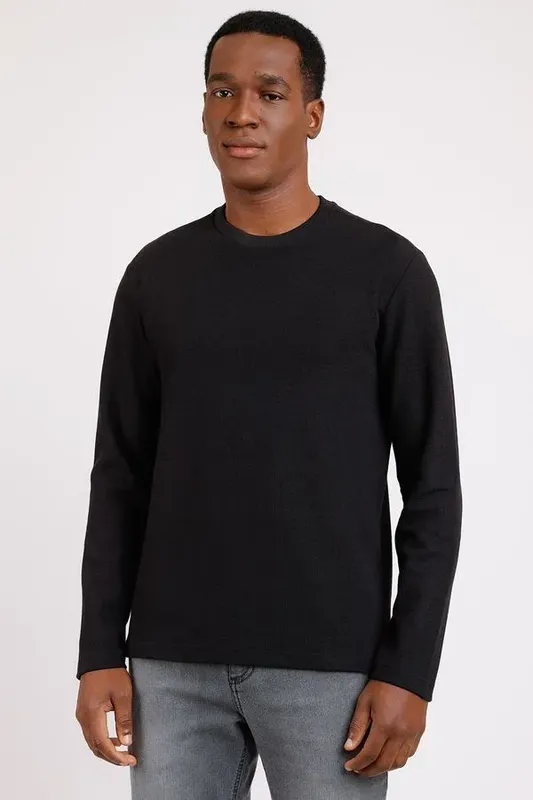 Camiseta Manga Longa Preto - G