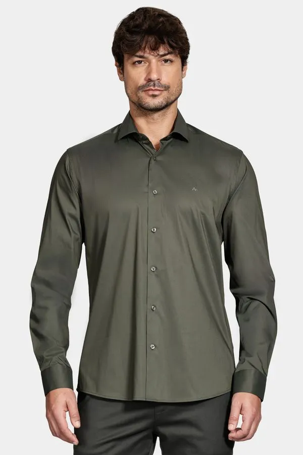 Camisa Manga Longa Tech Cotton Blend Verde - GG