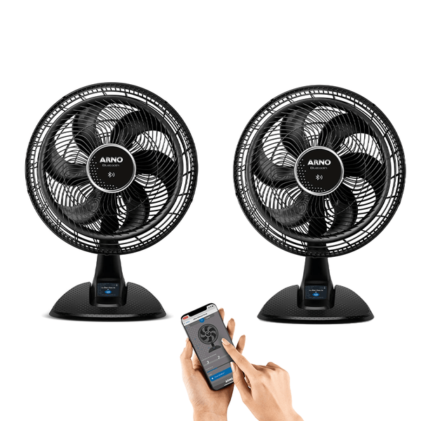 Kit Arno: 2 Ventiladores de Mesa 40cm Bluetooth 126W VDBT 220V