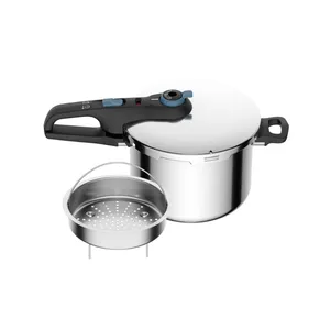 Panela De Pressão Rochedo Inox Trendy 6 litros Fechamento Externo Com Cesta De Vapor
