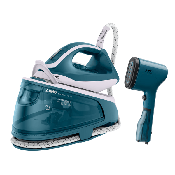 Kit Arno: Ferro Express Force + Vaporizador Pure Pop Azul