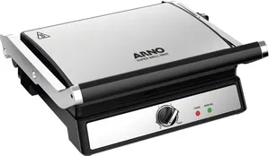 Super Grill e Sanduicheira Arno Inox com Abertura 180 Graus e Placas Antiaderentes GGRA Super Grill Arno Inox GGRA - 220V